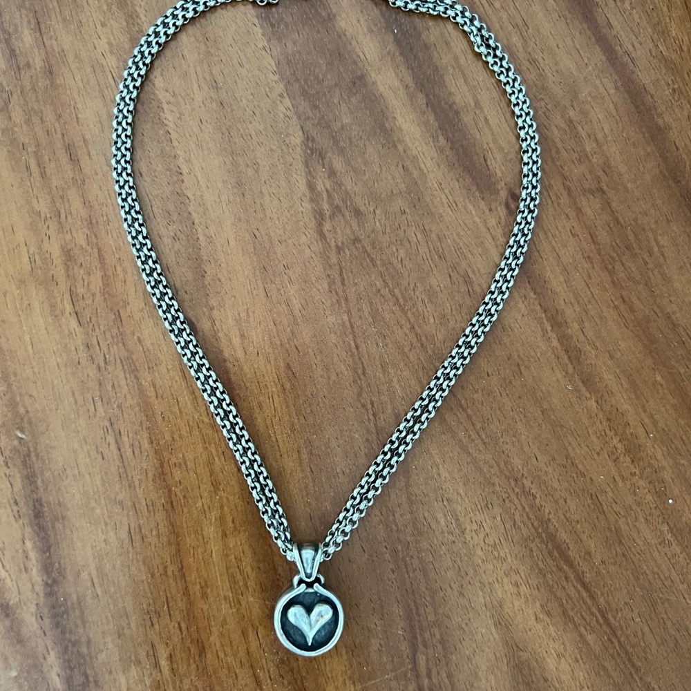 Choker Necklace With A Heart Pendant - (8" when clasped) - Picture 7 of 15